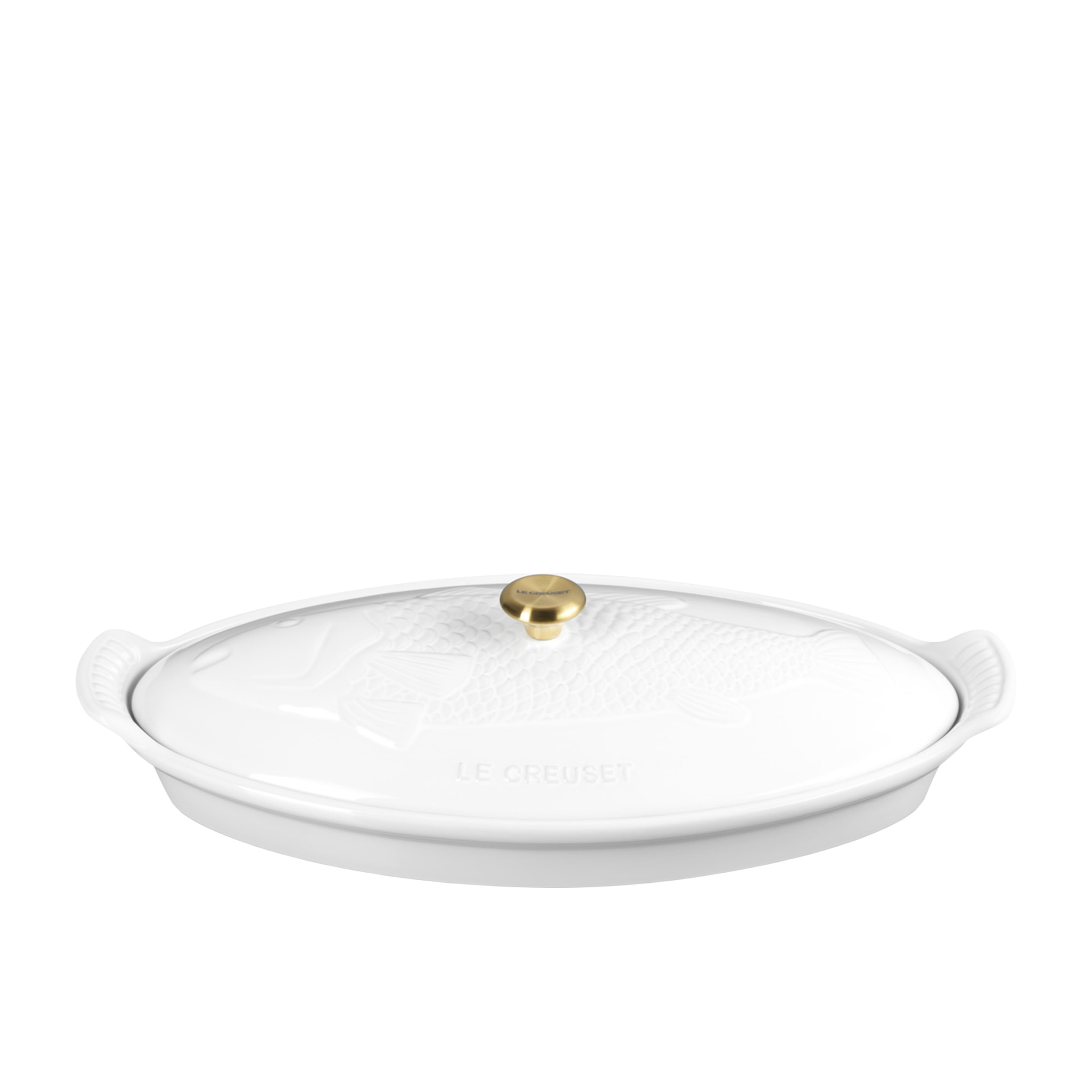 Le Creuset Stoneware Heritage Fish Baker 34cm - 1.6L White